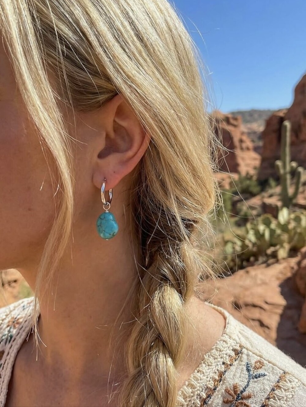 Turquoise Hoop Earrings